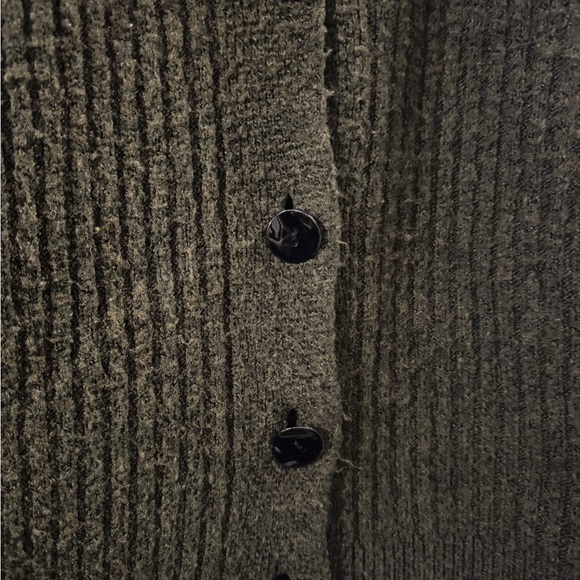 Topshop Dark Green Ribbed Cardigan - Picture 3 of 4